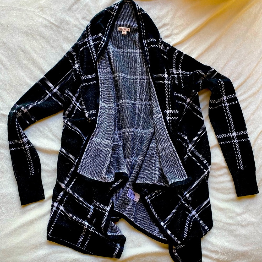 Merona (Target) black and white sweater cardigan. Size small.